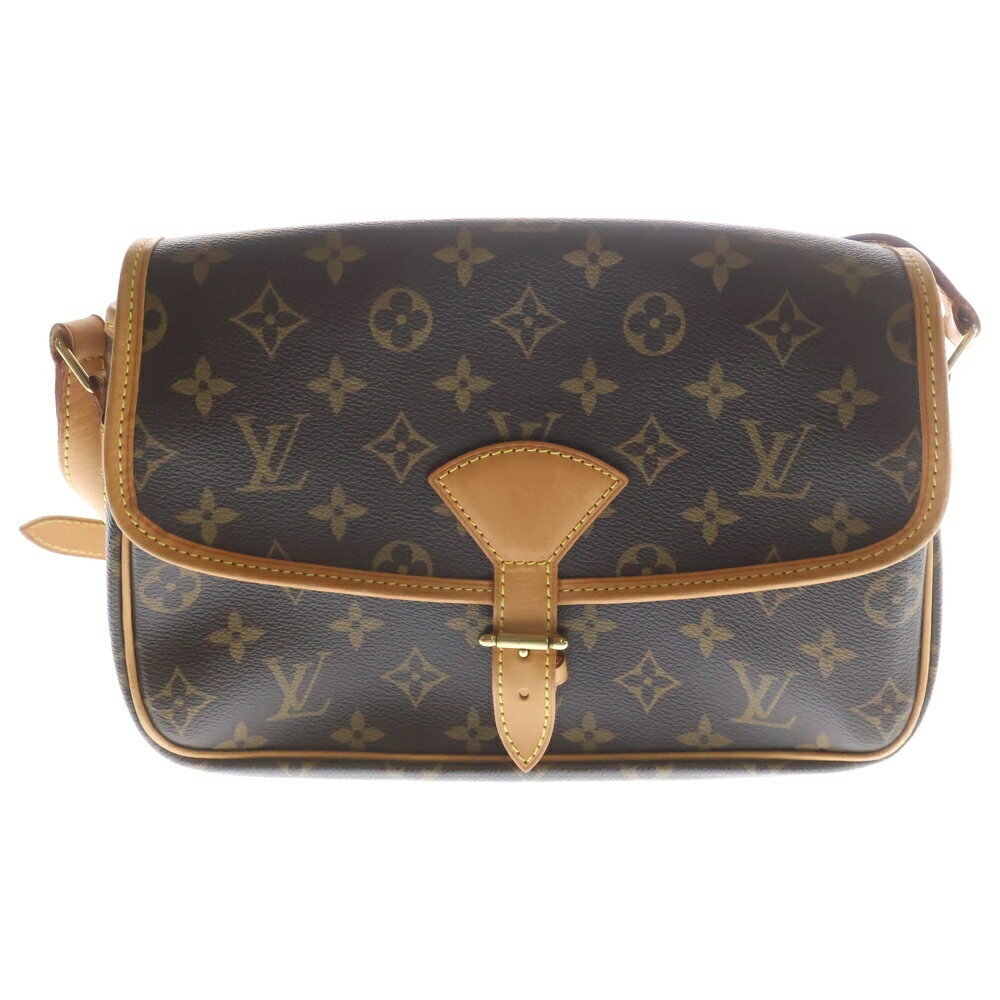 LOUIS VUITTON Monogram Sologne Shoulder Bag Brown Leather